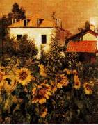 Gustave Caillebotte Sunflowers, Garden at Petit Gennevilliers Sweden oil painting reproduction